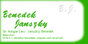 benedek janszky business card